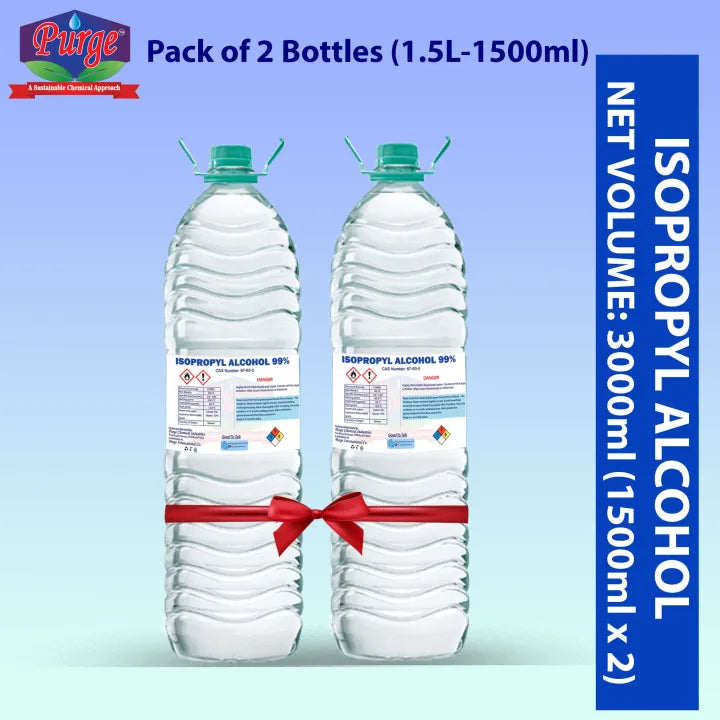 Purge Isopropyl Alcohol 99% - Pack Of 2 X - Isopropanol (Ipa) - Disinfectant - Medical Grade - For Cleaning Electronics, Art And Craft, Painting - Ipa 99% Purge