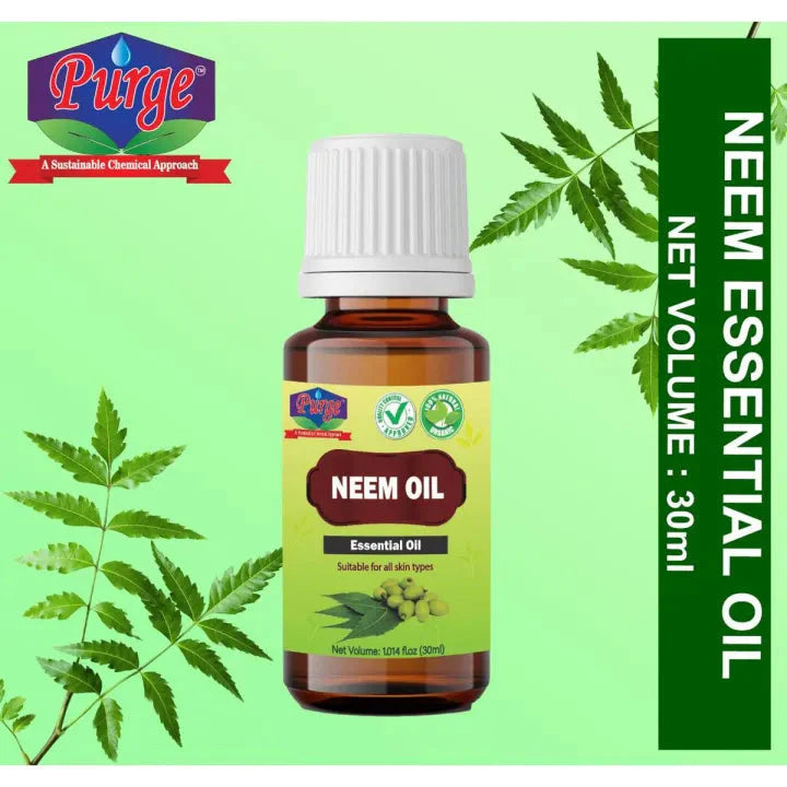 Purge Neem Essential Oil - 100% Pure Cold Pressed Neem Seed Oil - Antibacterial - Insecticide Purge