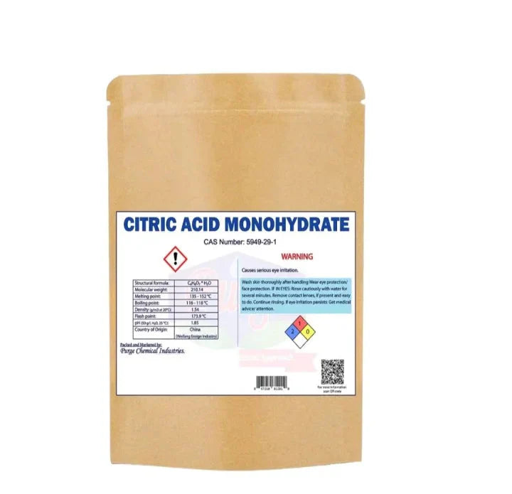 Citric Acid Monohydrate - Tatri - Citrus Fruits Constituents - Preservatives - Limescale Remover - Rust Remover - Water Softener Purge