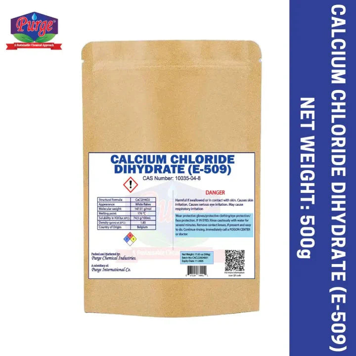 Calcium Chloride Dihydrate | Food Additive | E-509 | | Food Grade | For Preservation, Firming Of Food And Coagulation Of Milk For Cheese Manufacturing Purge