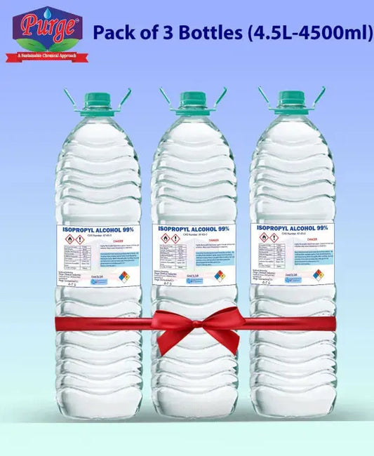 Purge Isopropyl Alcohol 99% - Pack Of 3 X - Isopropanol (Ipa) - Disinfectant - Medical Grade - For Cleaning Electronics, Art And Craft, Painting - Ipa 99% Purge