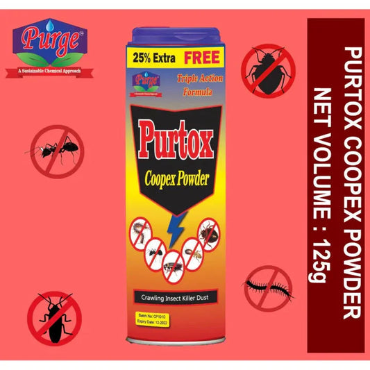 Purge Purtox - Coopex Powder - Insecticide - Cockroaches, Ants, Termites, Bed Bugs And Other Crawling Insects Killer Purge
