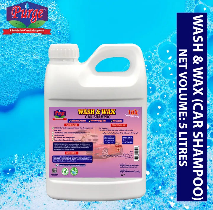 Purge Wash & Wax Car Shampoo - Silicone Oil And Carnauba Wax Blend