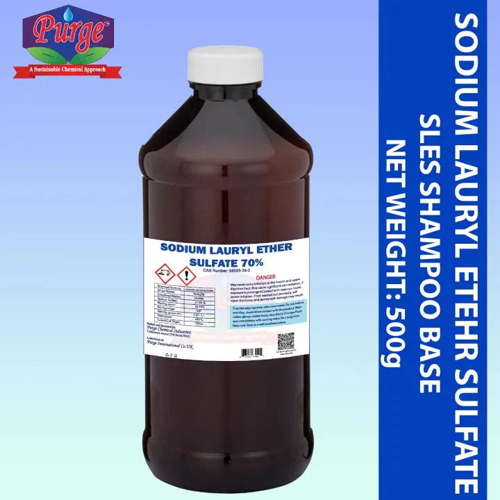 Purge Sodium Lauryl Ether Sulphate - Shampoo Base - Foam Boaster - Surfactant - Sles 70 Purge