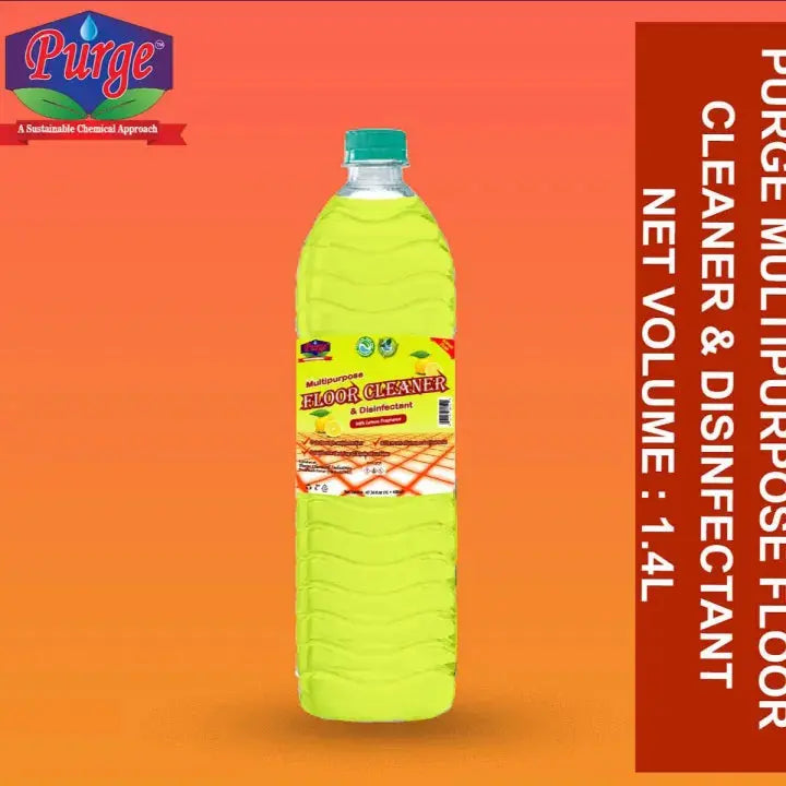 Purge Multipurpose Floor Cleaner & Disinfectant (Lemon Fragrance) - Floor Cleaner - Multipurpose Disinfecting Surface Cleaning Liquid - Mopping Liquid Purge