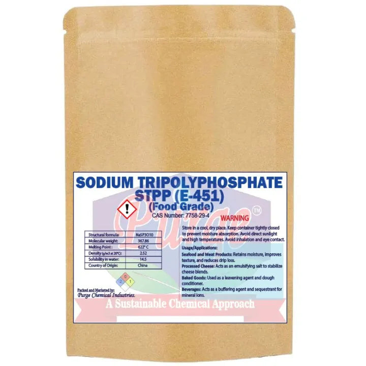 Purge - Stpp - Food Grade - E451I - Sodium Tripolyphosphate Powder - Sodium Triphosphate - Food Additive - Stabilizer - Emulsifier - Water Retention Agent