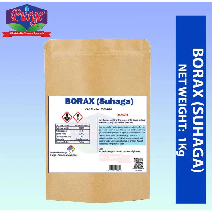 Purge Borax Powder - Suhaga - Laundry Boaster - Stain Remover - Multipurpose Cleaner - Sodium Tetraborate Decahydrate - Insecticide - Anti Mold - Anti Fungal - Made In Turkey Purge