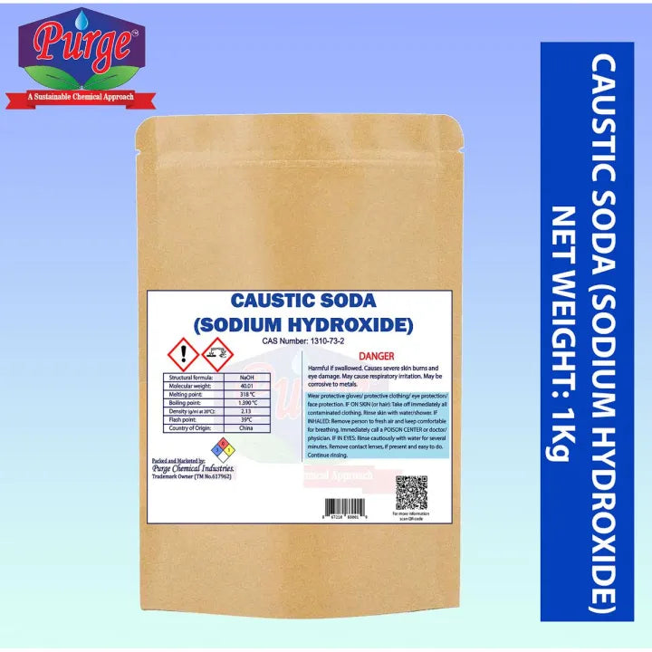 Purge Caustic Soda - Sodium Hydróxide 99.9% Pure - Sodium Hydrate - Drain Opener - Soap & Shampoo Raw Material