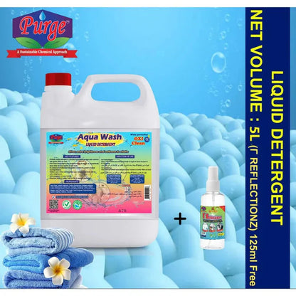 Purge Aqua Wash Liquid Detergent - - Antibacterial - Laundry Detergent - Oxygen Powered Stain Remover Purge