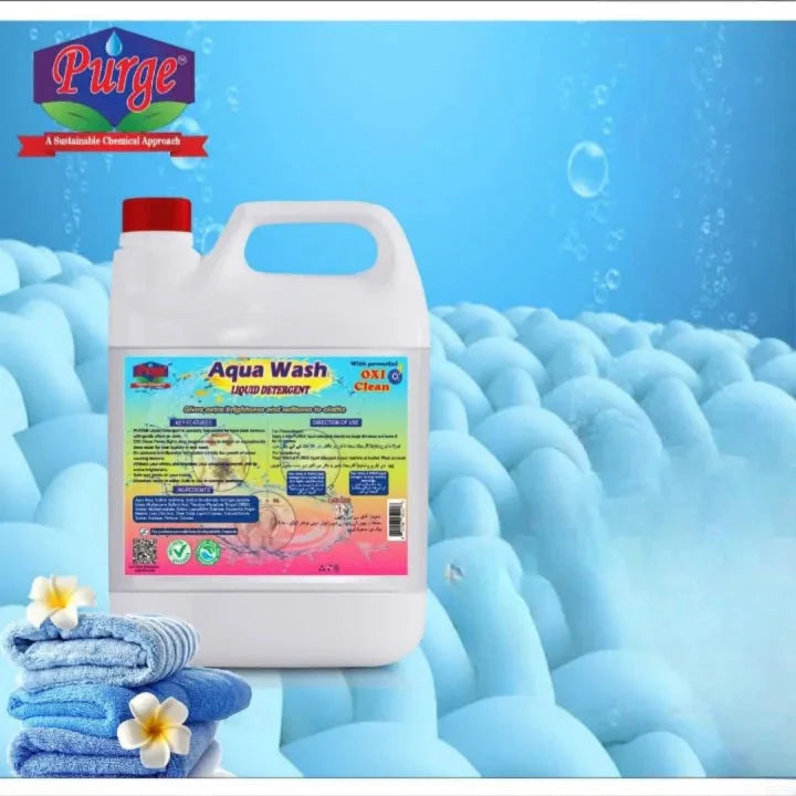 Purge Aqua Wash Liquid Detergent - - Antibacterial - Laundry Detergent Oxi Clean - Oxygen Powered Stain Remover Purge