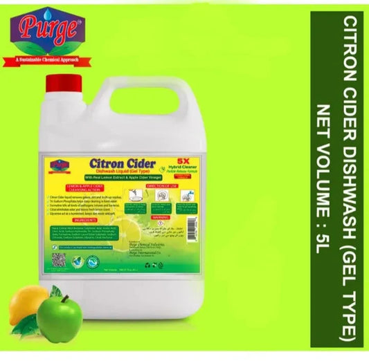 Purge Citron Cider Dishwashing Liquid (Gel Type) - Antibacterial Dish Wash - Kitchen Surface Cleaner - Foam Cleaner Purge
