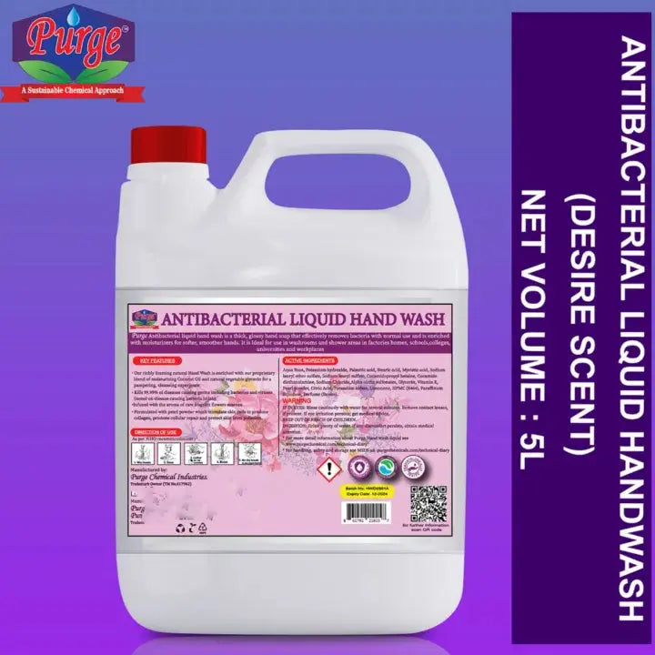 Purge Liquid Handwash Antibacterial + Floral Desire Fragrance Liquid Handwash - For Homes, Schools, Banks, Prisons, Hospitals, Hotels, Restaurants, Houses Of Worship And Nursing Homes Purge