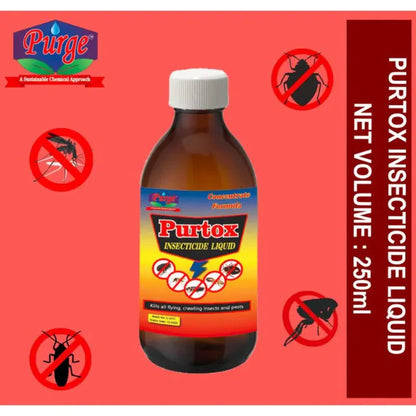 Purge Purtox Insecticide Liquid Concentrate - For Termites, Cockroaches, Ants, Bugs, Flea, Mosquitoes, Fly, Centipedes, Lizards, Spiders Purge