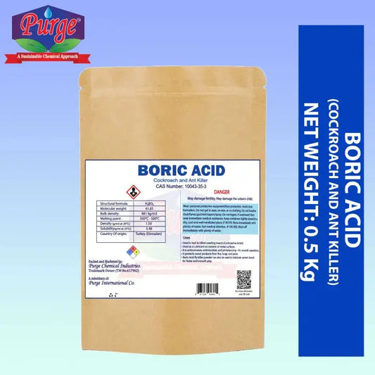 Purge Boric Acid - Hydrogen Borate - Antiseptic - Insecticide - Crops Micronutrients - Constituents Of Body Powder - Cockroaches And Ants Killer - Flame Retardant Purge