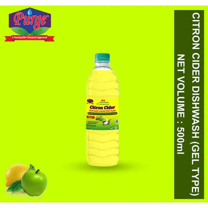 Purge Citron Cider Dishwashing Liquid (Gel Type) - Antibacterial Dish Wash - Kitchen Surface Cleaner - Foam Cleaner Purge