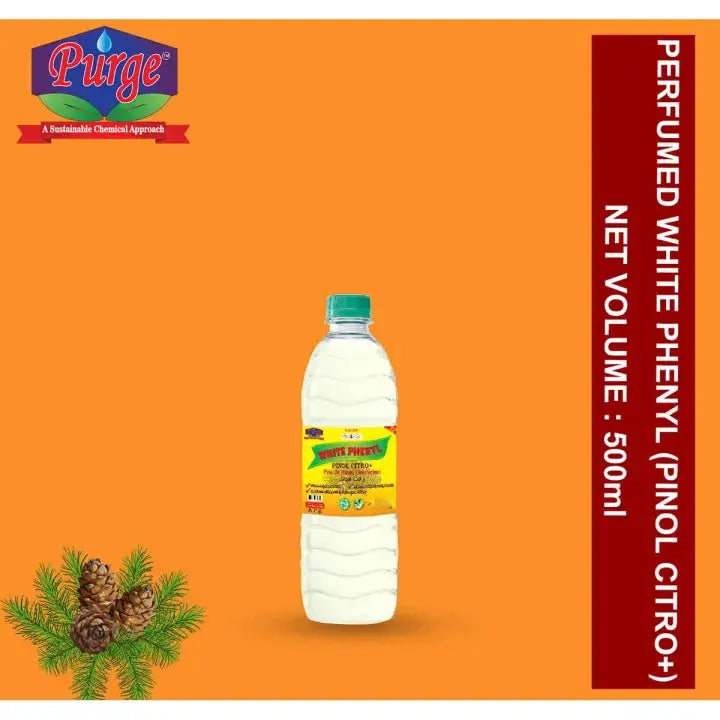 Purge White Perfumed Phenyl - Pinol Citro+ - Pine Oil Based Disinfectant - Floor Cleaner - Floor Disinfectant - Surface Cleaner - Marble Cleaner - For Schools, Banks, Prisons, Hospitals, Hotels, Restaurants, Houses Of Worship And Nursing Homes Purge