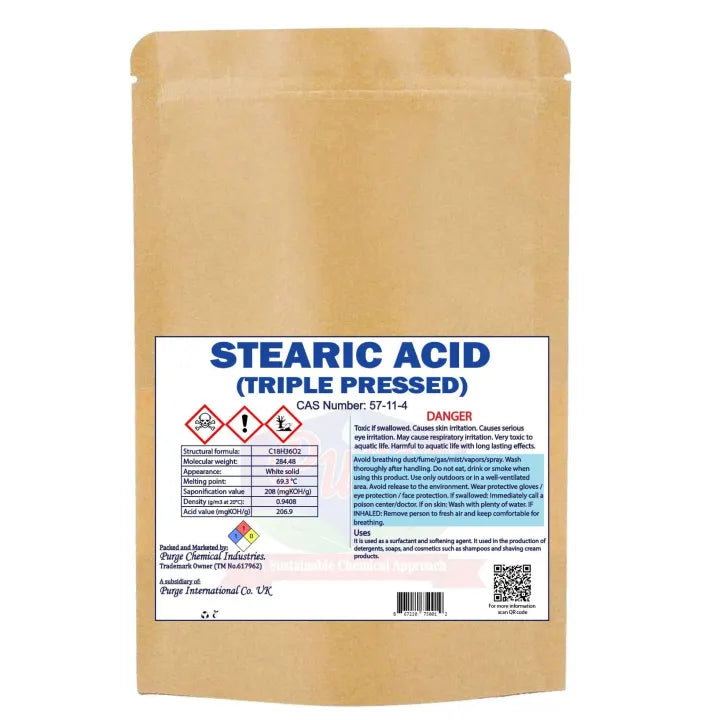 Purge Stearic Acid Tripple Pressed Flakes - Raw Material For Lotions, Creams, Candles, Soaps - Emulsifier - Thickener - Stabilizer - Surface Modifier Purge