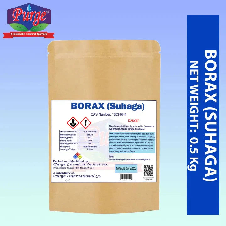 Purge Borax Powder - Suhaga - Laundry Boaster - Stain Remover - Multipurpose Cleaner - Sodium Tetraborate Decahydrate - Insecticide - Anti Mold - Anti Fungal - Made In Turkey Purge