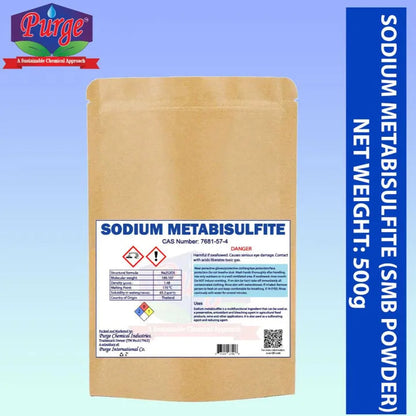 Sodium Metabisulfite - Smb Powder - Food Grade - Photo Grade 99.4% Purity - Sodium Pyrosulfite - Sodium Disulfite - White Solid Crystals - Dechlorinator- Antichlorine - Water Conditioner - Made In Germany Purge
